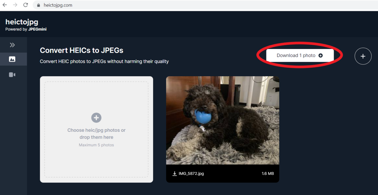 How to convert image files in HEIC format to JPEG format