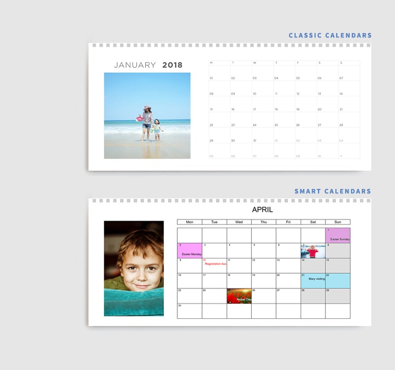 Custom Desk Calendars available in Classic or Smart styles